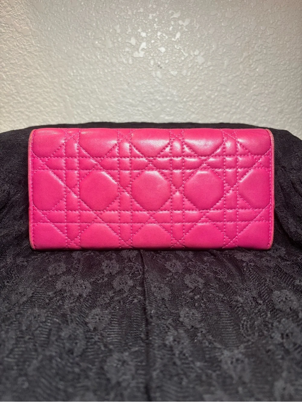 Christian Dior Lady Dior Rendez-vous Pink Lambskin Wallet on Chain WOC